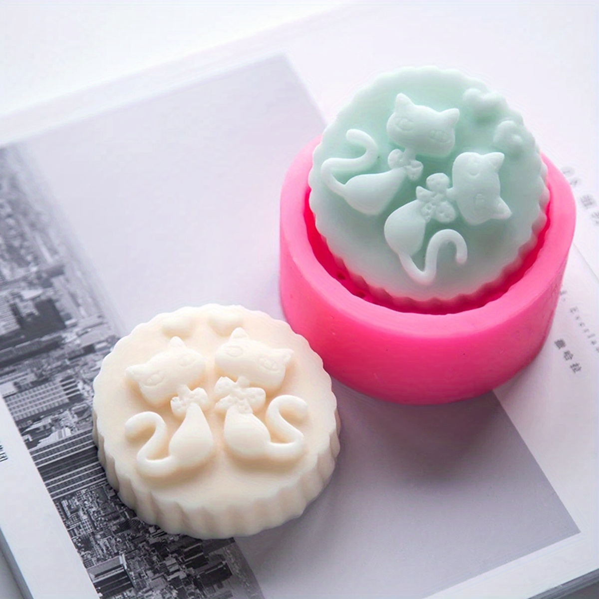 1-Piece Silicone Cat Soap Mold - Candle Making Course 评论和价格